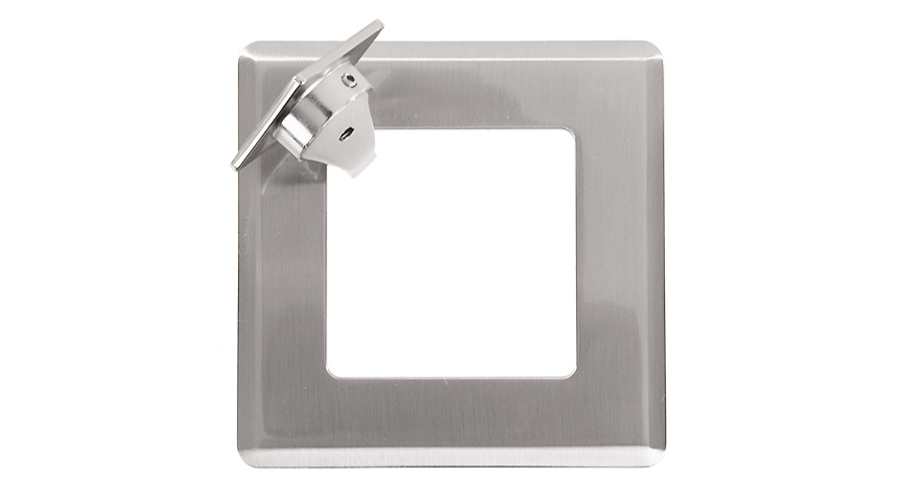 Orbit duct metal grommet 80mm square brushed stainless steel OE Elsafe