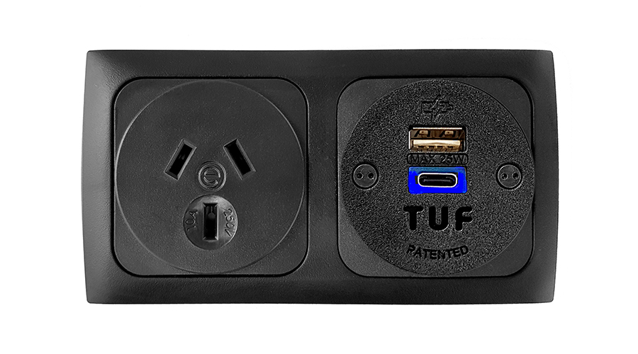 Proton, panel mounted power socket, USB charging module | OE Elsafe